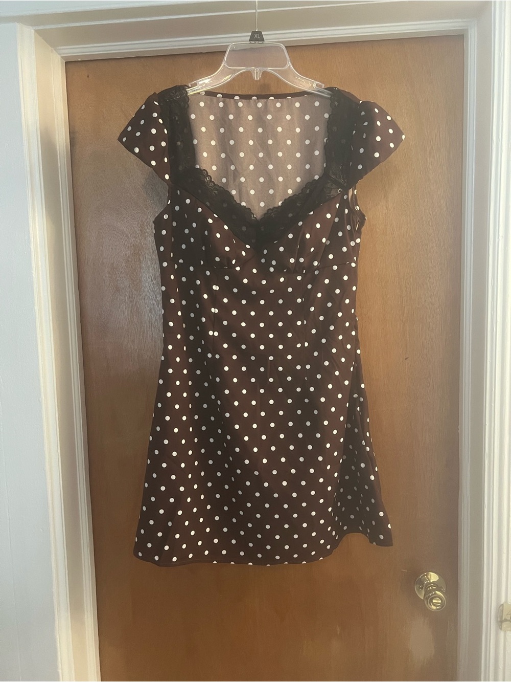 SHEIN Women’s Brown with White Polka Dots Mini Dress